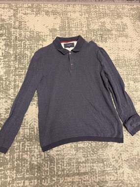 Ted Baker London Men's Long Sleeve Textured Knit Polo Shirt Size 4